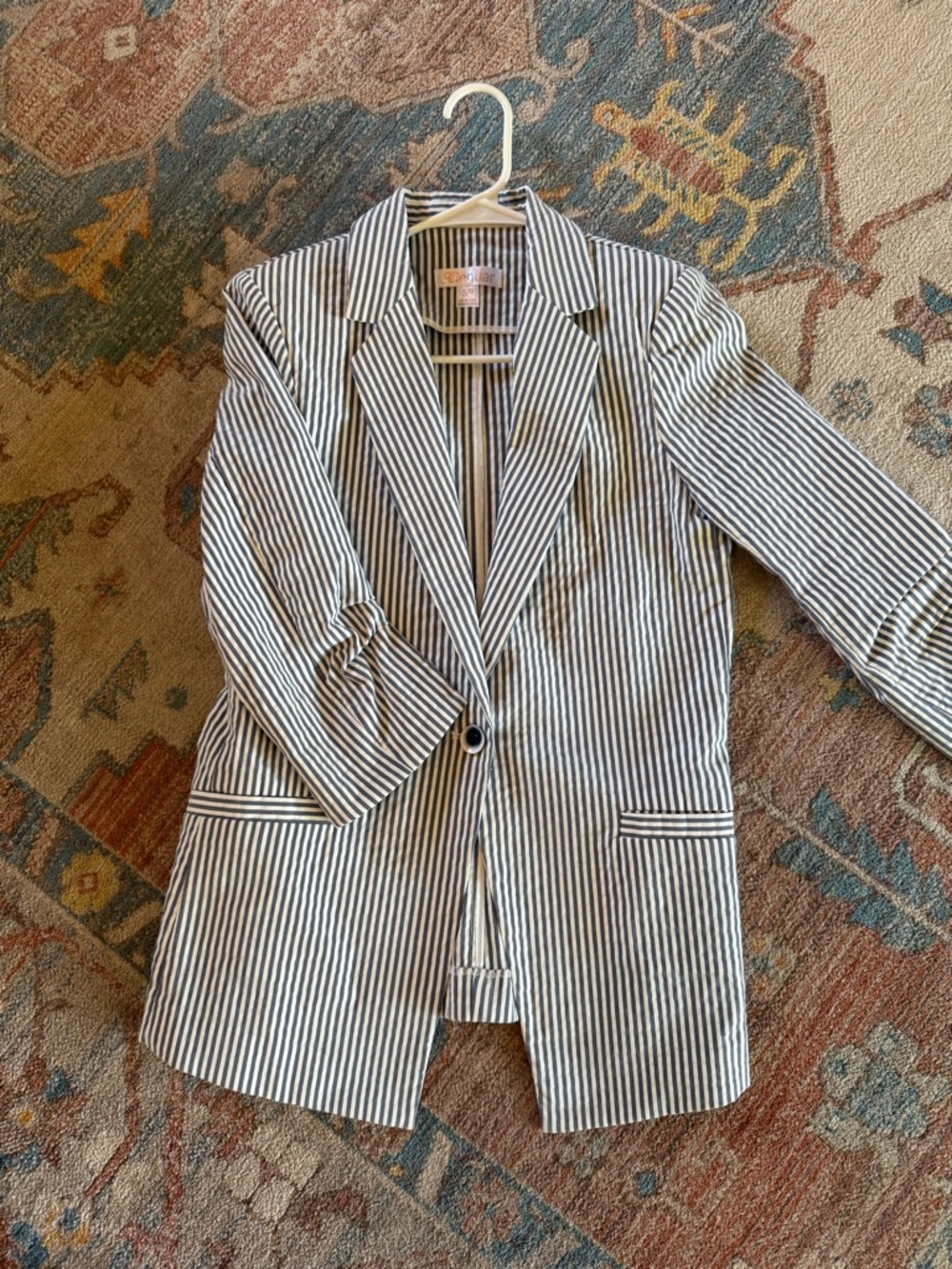 Striped Black & White Blazer Jacket - Women